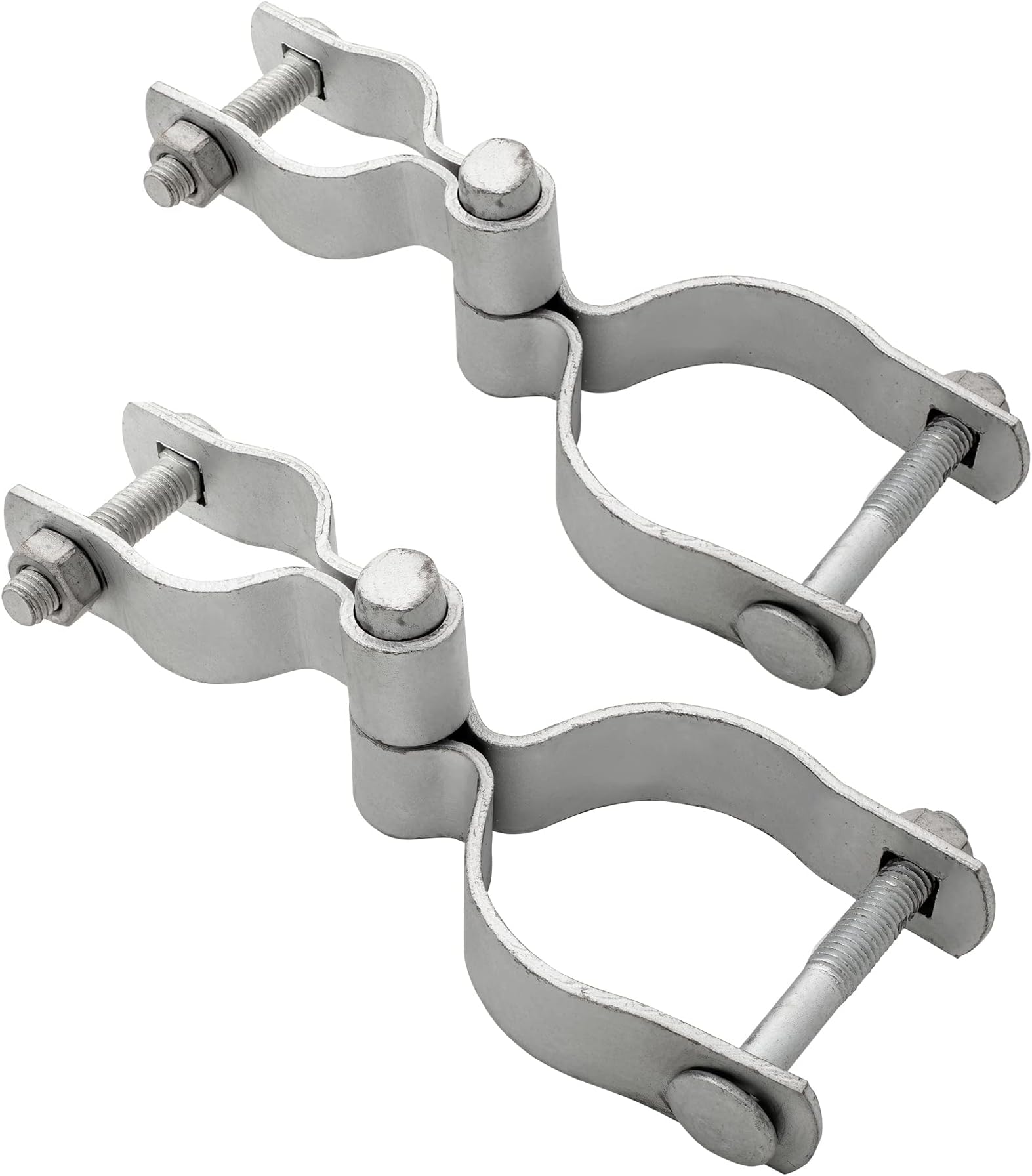 HITTITE 1-3/8" x 2-3/8" Chain Link Fence Gate Post Hinge, Heavy Duty Gate Hinges with 1-3/8" Female Hinges （2 Piece） and 2-3/8" Male Hinges （2 Piece）, Nut/Bolt Included, 3mm Thickness.