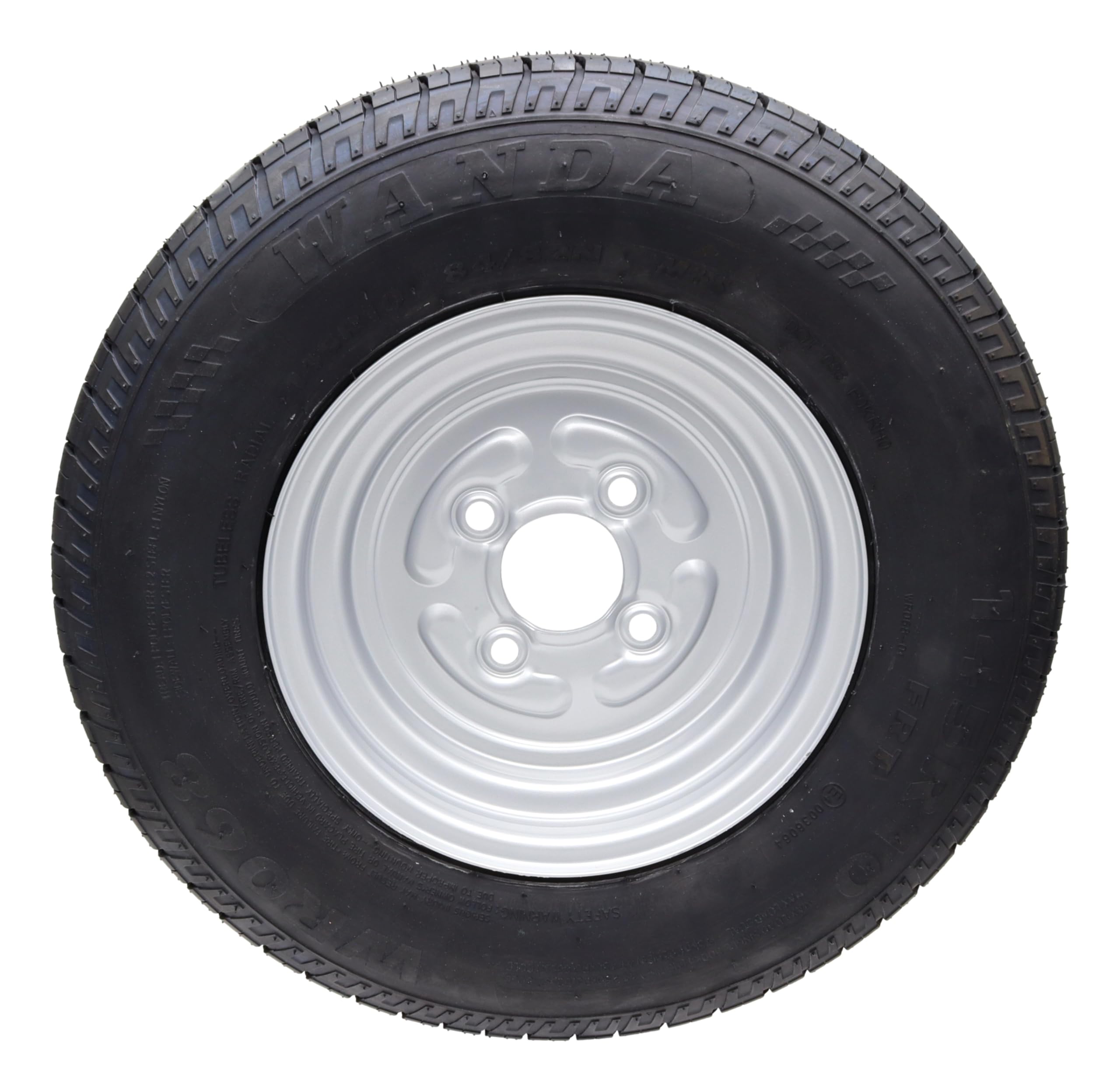 Ruota 145/80R10 per Rimorchio Ruota Completa 145R10, 145/10 LK 100x4 Cerchio 3,50x10 145 10 (2x)