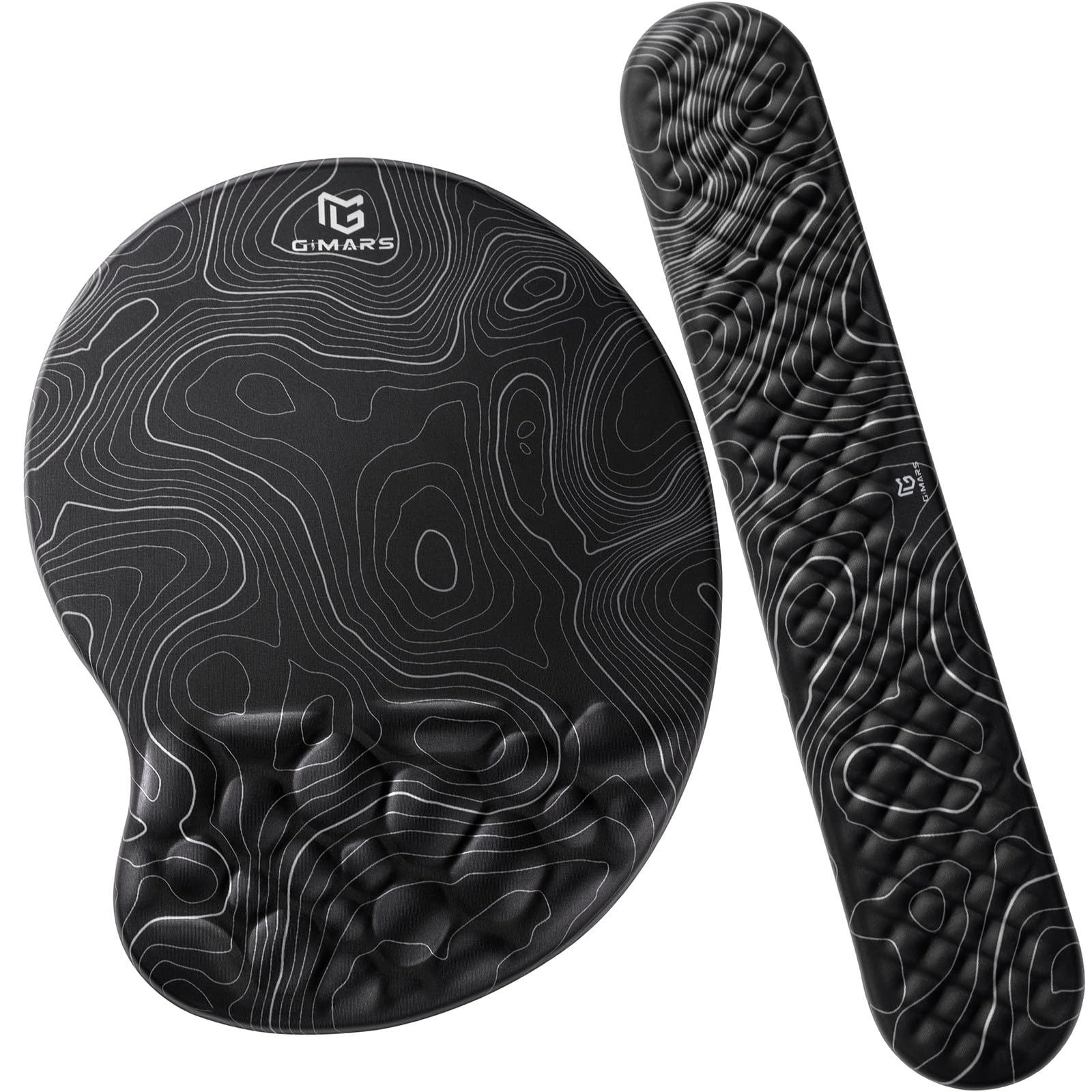 Gimars Upgrade Ergonomic Ultra-Soft Foam Keyboard Mouse Pad Wrist Rest Set, Smooth &Enlarge Wrist Support for Pain Relief, Computer, Laptop, Mac, Gaming, Office