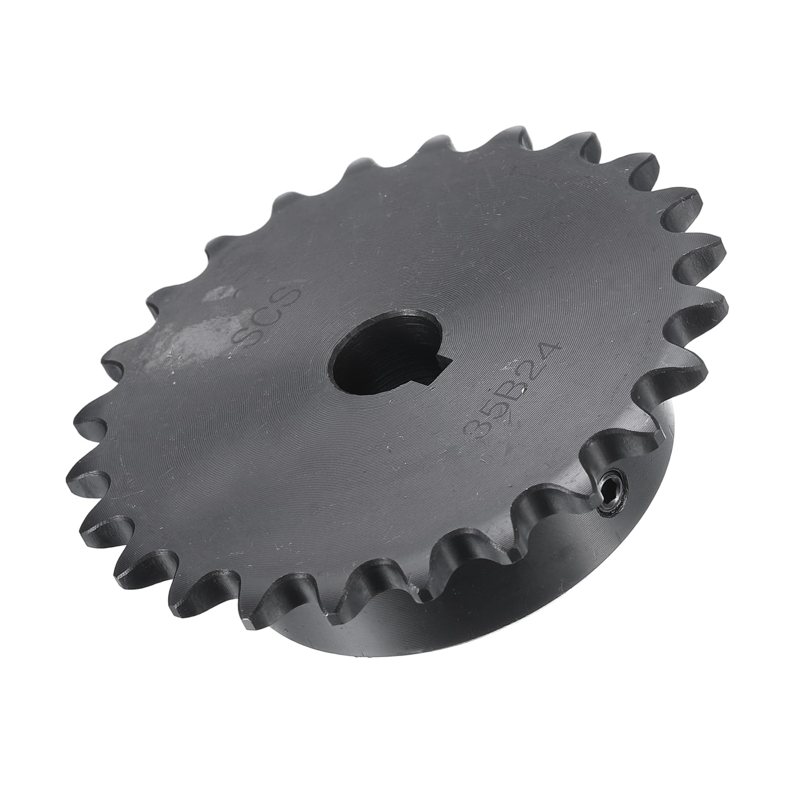 uxcell #35 Chain Roller Sprocket B Type, 1/2" Bore 24 Tooth Single Strand Chain Sprocket, Carbon Steel, Keyway with Set Screws — Amazon image 3
