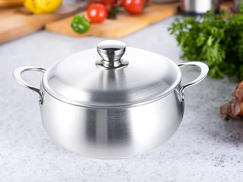 Vista 21 de Uniware Caldero de aluminio de calibre pesado con tapa de aluminio, plata (4.6 QT)