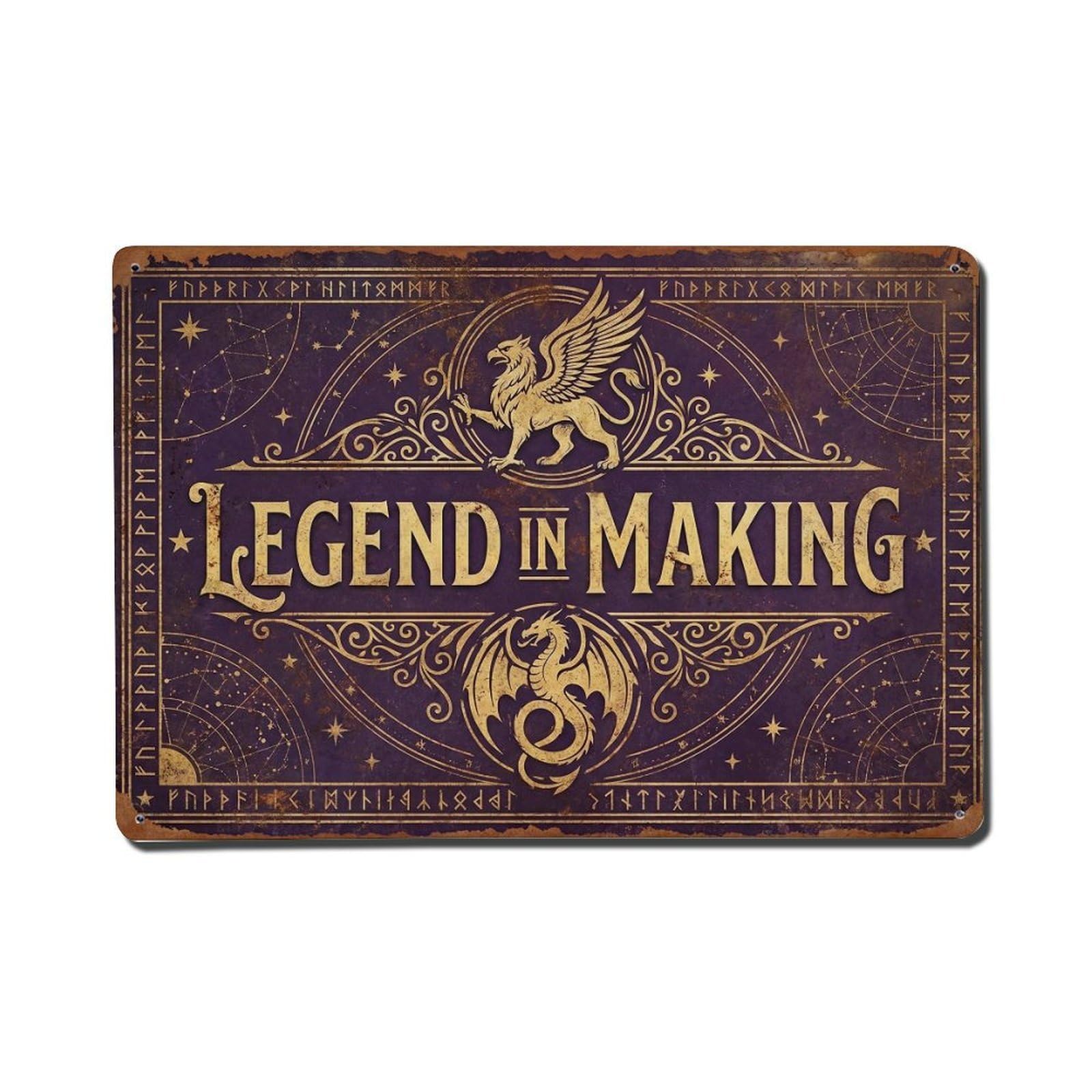 Legend in Making Myth Retro Motivational Slogans Metal Tin Sign