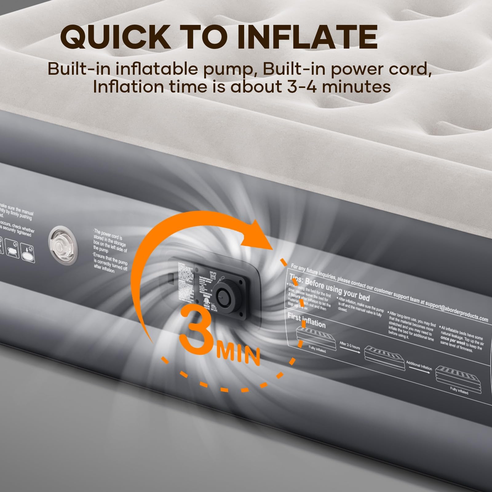 InnoTruth Cal King Luftmatratze mit integrierter Pumpe, Luftmatratzen, 45,7 cm (18 Zoll), für Gäste und Zuhause, ideal für Zuhause und Camping im Freien