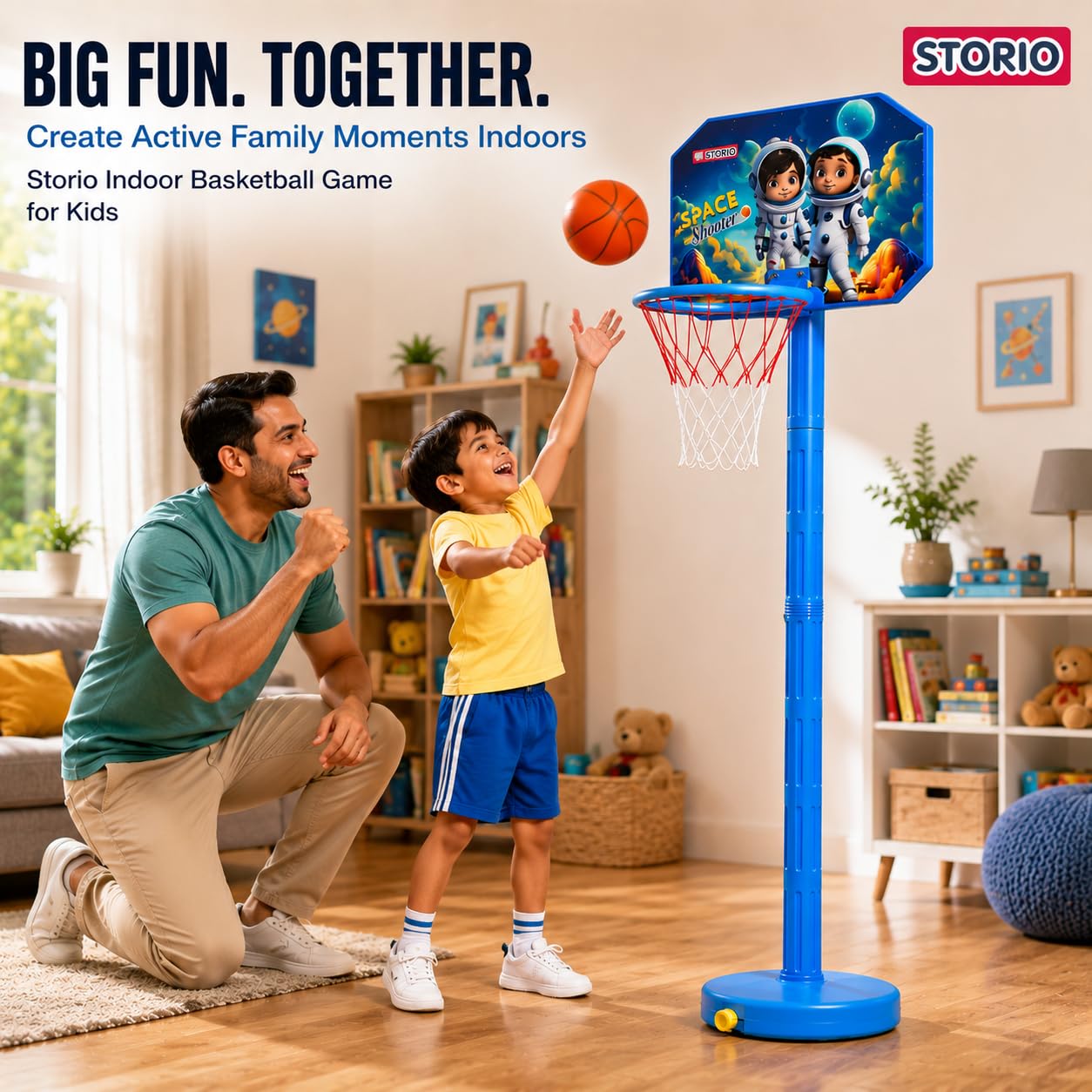 Storio Indoor Basketball Game - Kids Mini Hoop Playset -5
