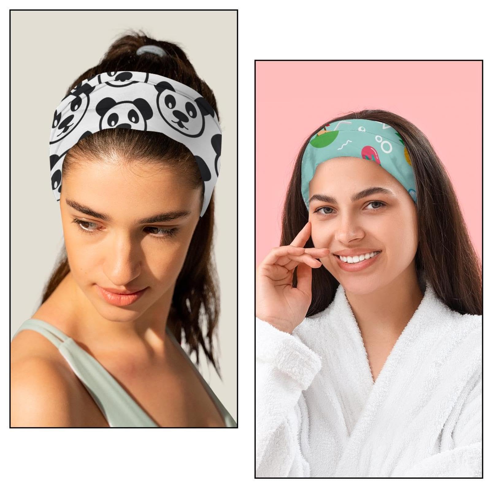 Lot de 6 bandeaux élastiques à motif d'anneau de plage pour femme - Antidérapants - Pour yoga, sueur, sport