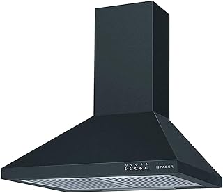 Faber 60 cm 800 m³/HR Pyramid Kitchen Chimney (HOOD CONICO PLUS BF BK 60, 2 Baffle Filters, Black)