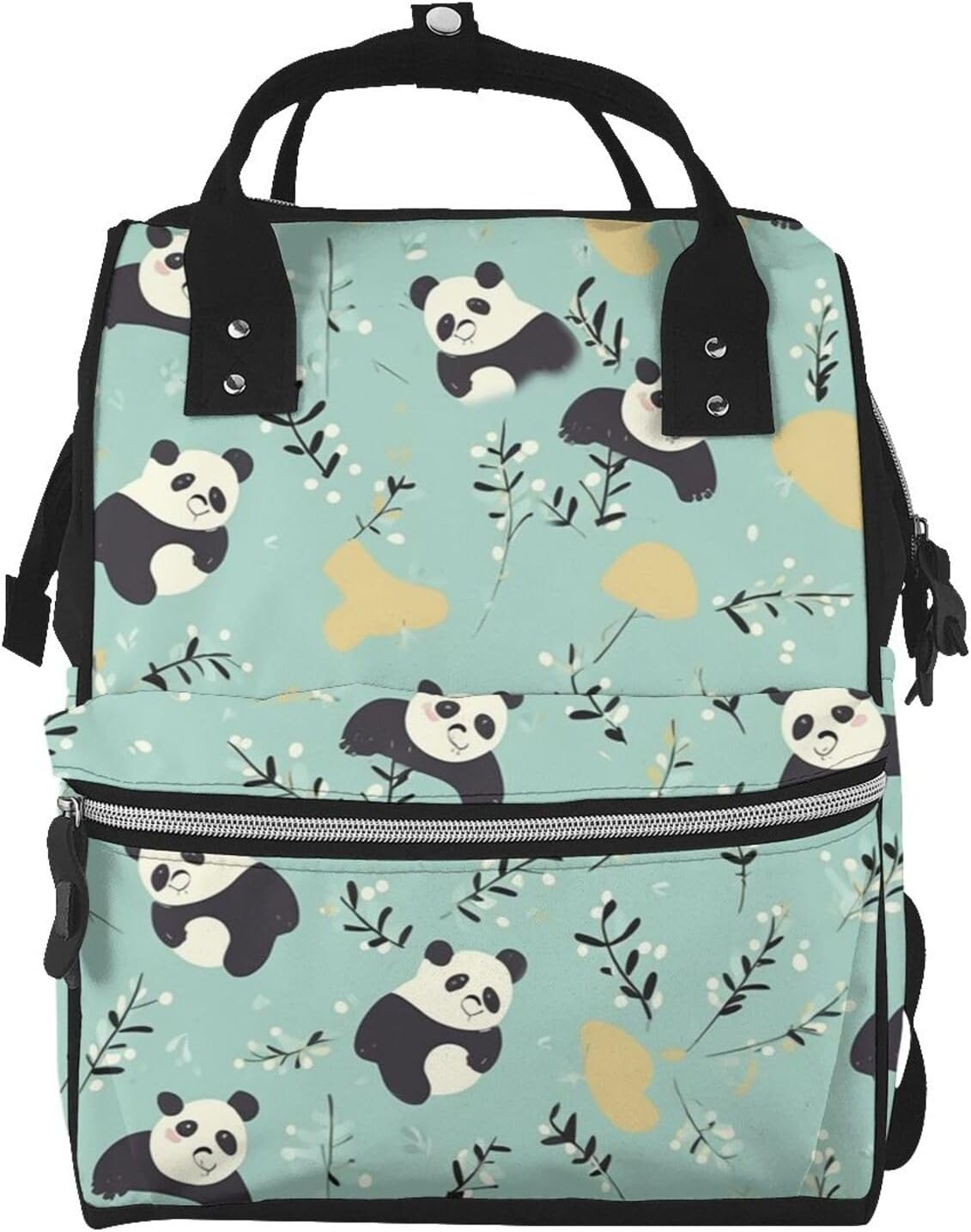 Cute Pandas Diaper Bag Large Capacity Travel Backpack