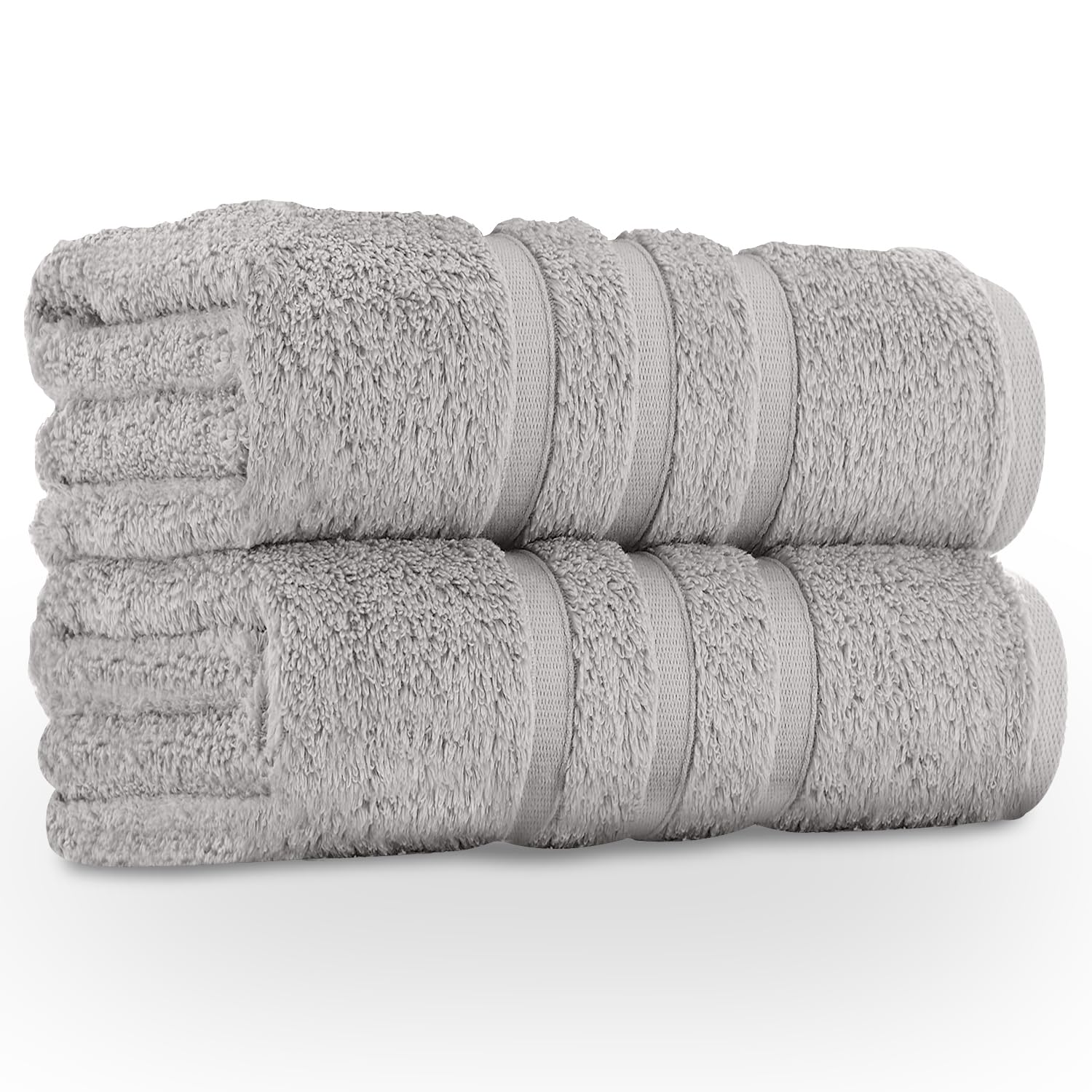 GC GAVENO CAVAILIA Large Bath Sheets 2 Pack - 100% Egyptian Cotton - Quick Dry Extra Large Towels - Easycare & Durable - Silver
