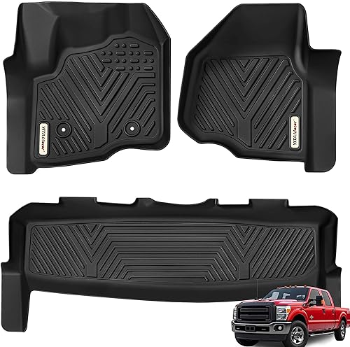 YITAMOTOR Alfombrillas compatibles con Ford F-250F-350F-450 SuperCrewCrew Cab 2012-2016, ajuste personalizado, juego de revestimientos de piso de 2