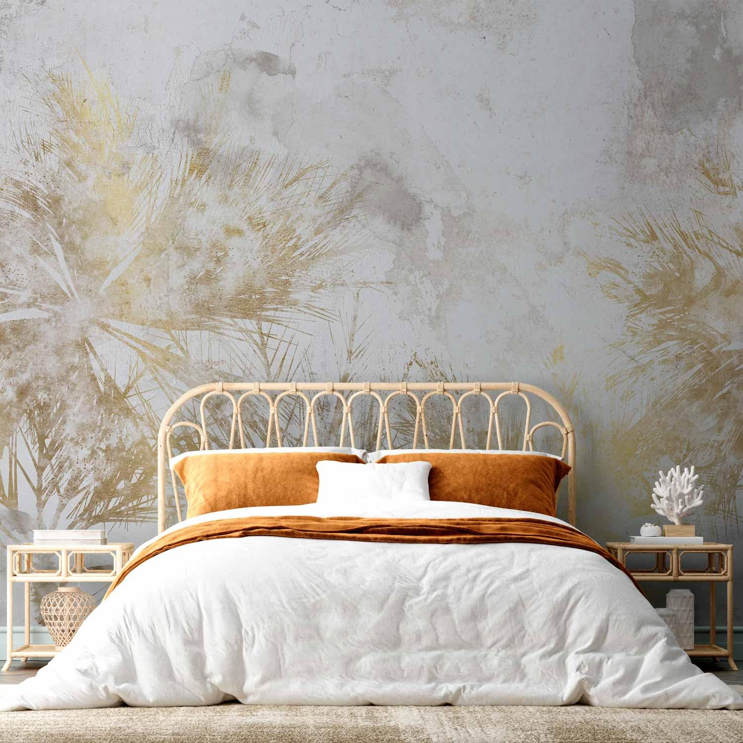 Carta Da Parati Premium Con Palme - 450x315 Cm, TNT, Design Giungla Grigio, Per Interni - Foto 4