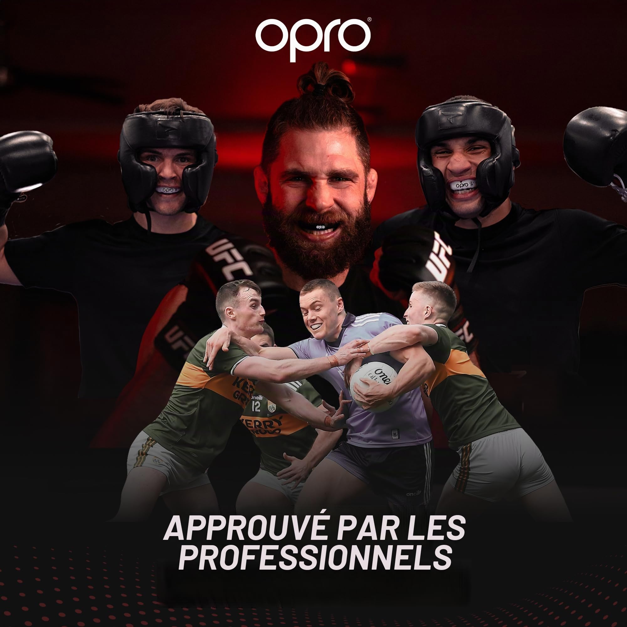 OPRO Protège-Dents Instant Custom-Fit - Protection des Dents Professionnelle Adultes et Enfants - Boxe, MMA, Rugby, Hockey - Moulage Rapide - Garantie Dentaire Incluse