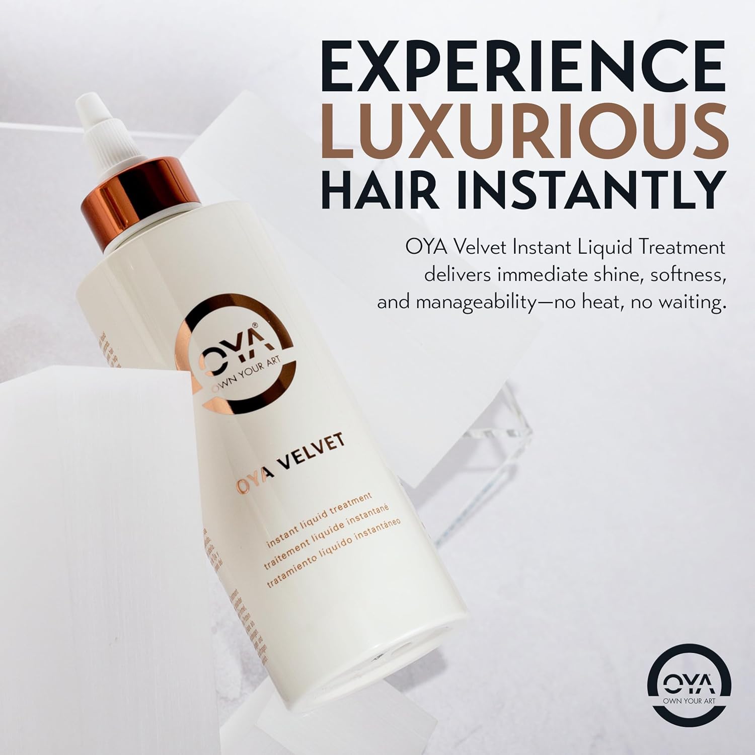 OYA - Velvet Instant Conditioner for Women - Deep Hydrating Treatment for Dry, Damaged, Curly, Color Treated Hair - Moisturizing Keratin Repair for Healthy, Soft, Smooth Hair- 500ml/16.9 fl oz