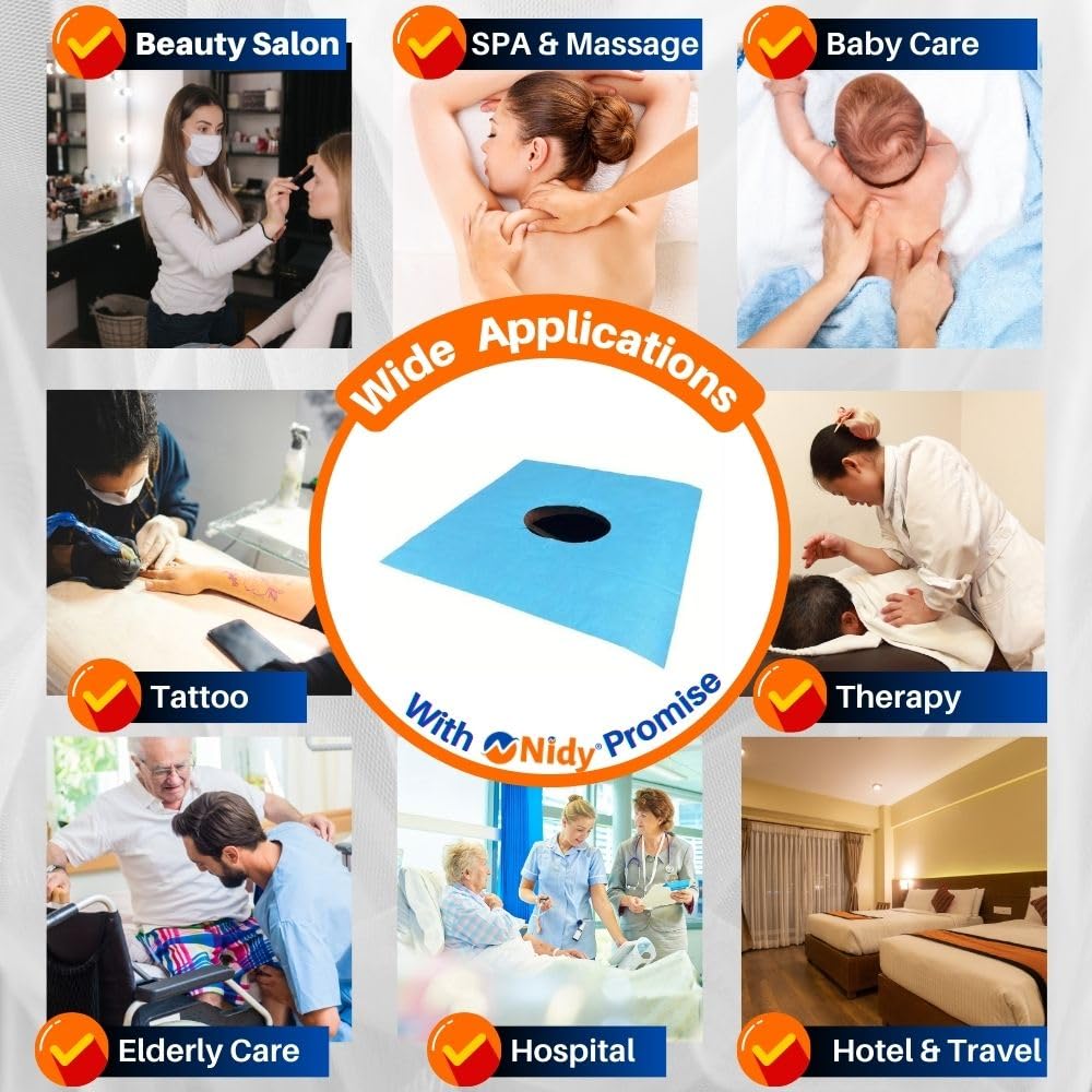 Nidy® 100PCS Disposable Headrest Covers, Cushion Cover, Single Use Massage Bed Headrest, Disposable Oval Shape Massage Face Covers for SPA, Salon, Hospital, Home use, Bed/Massage Tables/Chairs Nidy® 100PCS Disposable Headrest Covers, Cushion Cover, Single Use Massage Bed Headrest, Disposable Oval Shape Massage Face Covers for SPA, Salon, Hospital, Home use, Bed/Massage Tables/Chairs