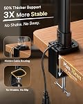 ONEMIX 42" LED Desk Lamp with Clamp, Architect Desk Light with Remote, Adjustable 4-Segment Bar, 1800LM Bright, Eye-Caring Desk Lamp for Home Office, Reading, Study, Dual Monitors, Workbench (Black)