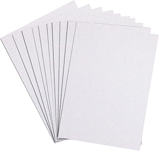 Springboard Coloured Glitter Card 10-Pack - A4 Sheets of 230gsm Glitter Card for Arts and Crafts with Non-Shed Design for Less Mess - White