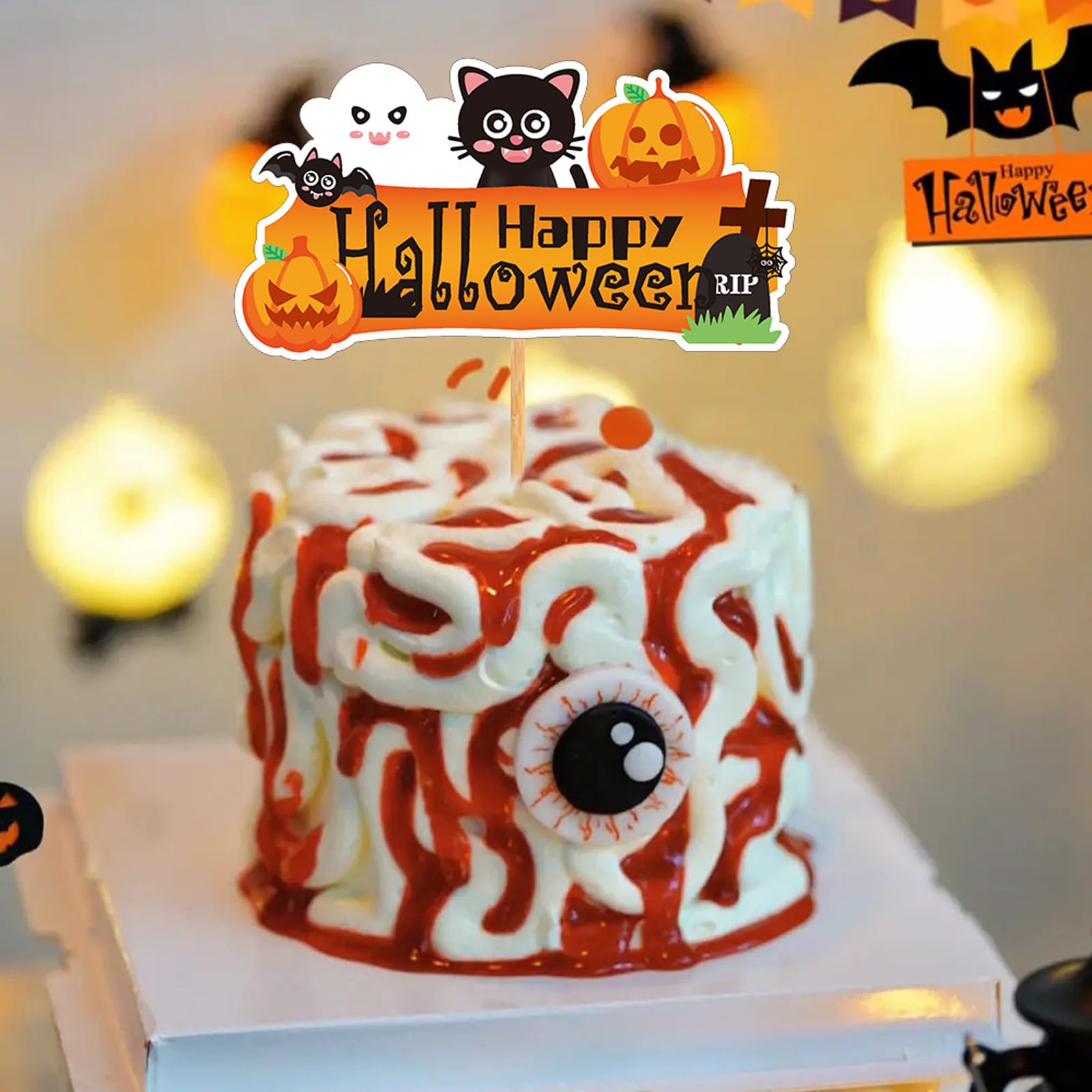 Amazon.co.jp: 49個 ハロウィンケーキトッパー ハッピーハロウィン