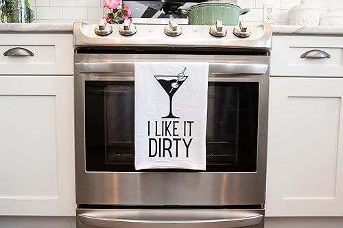 Miniatura 4 de Toalla de cocina divertida hecha a mano, 100% algodón, divertida toalla de barra de Martini sucio para cocina, I Like It Dirty, perfecta para