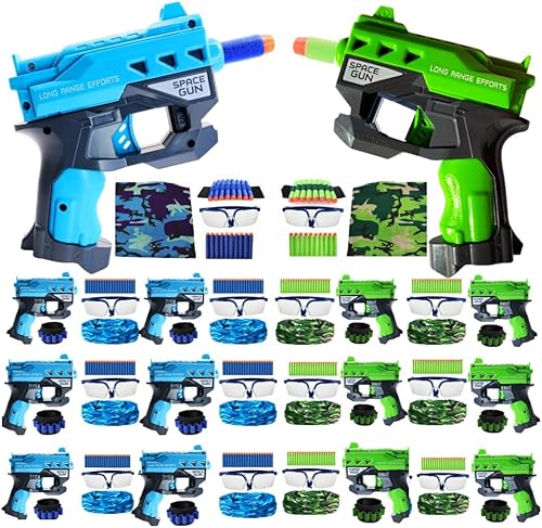 Wishery Accesorios para suministros de fiesta Nerf, recuerdos de fiesta Nerf - 12 juegos. Cumpleaños para niños, paquete a granel de guerra. Mini