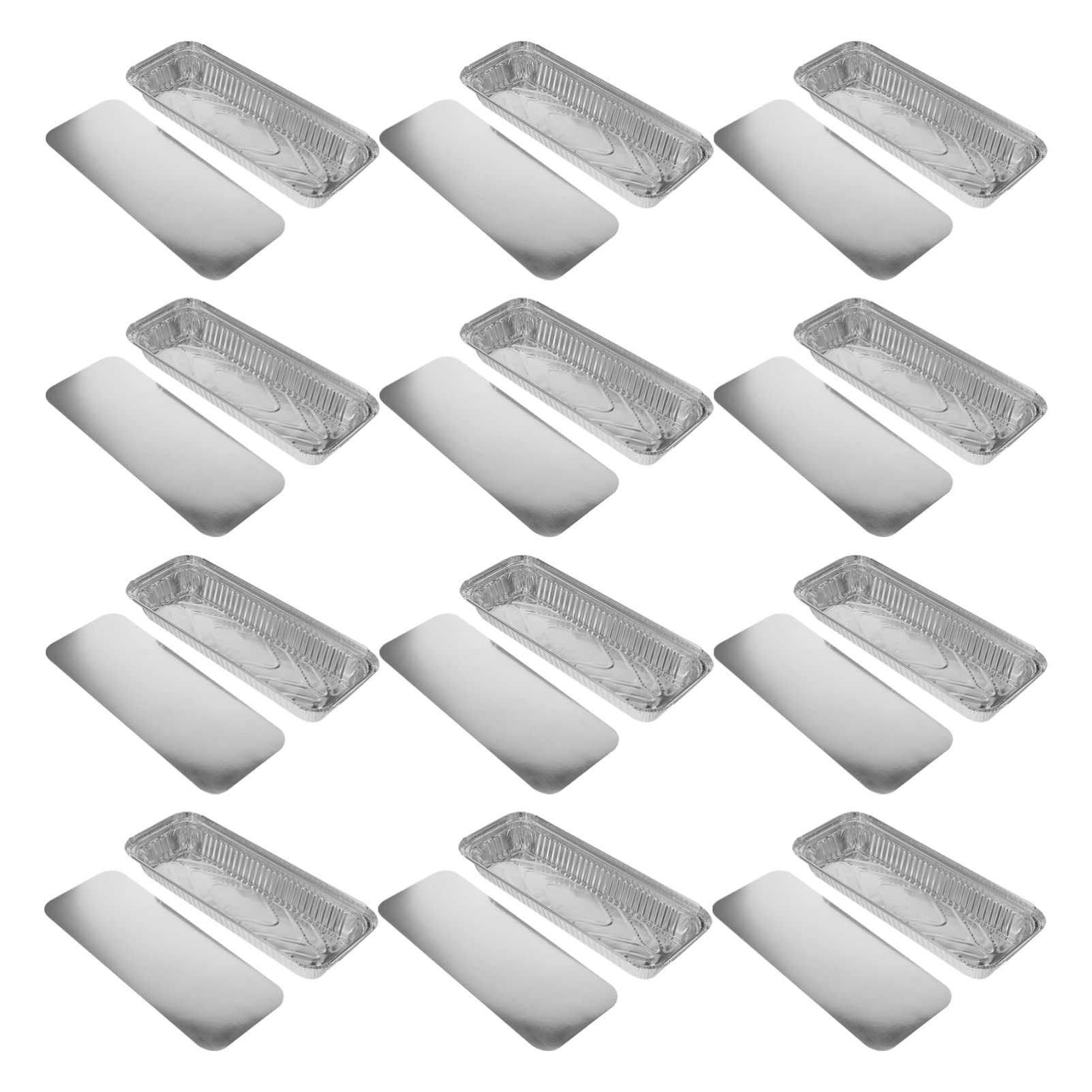 UTHCLO 15 Sets of Disposable Aluminum Foil Pans for BBQ Catering and Food Preservation