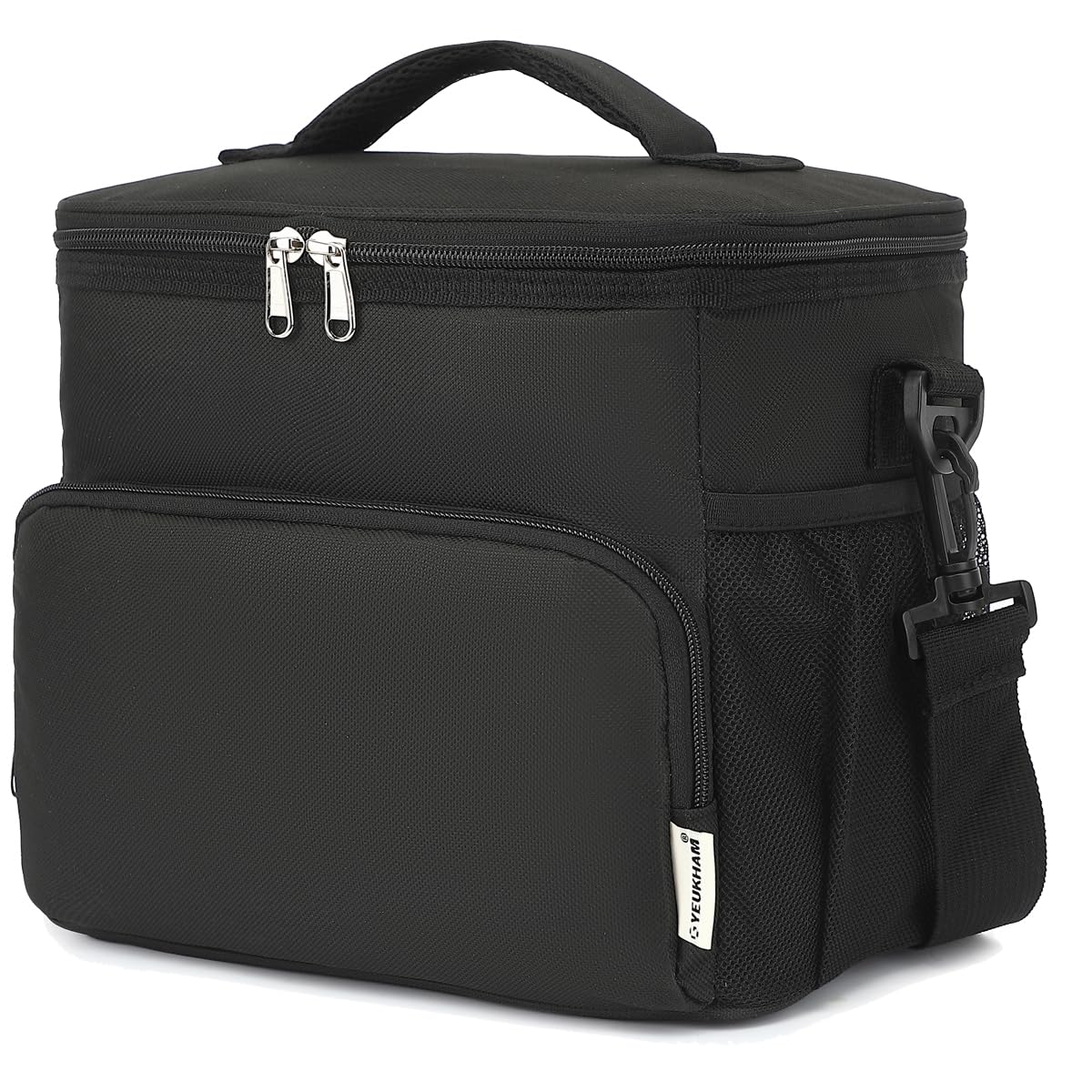 GYEUKHAM Unisex Insulated Lunch Bag, Black, 10.2 x 7.5 x 9 inches, Durable Oxford Fabric, PEVA Lining, 3+ Years