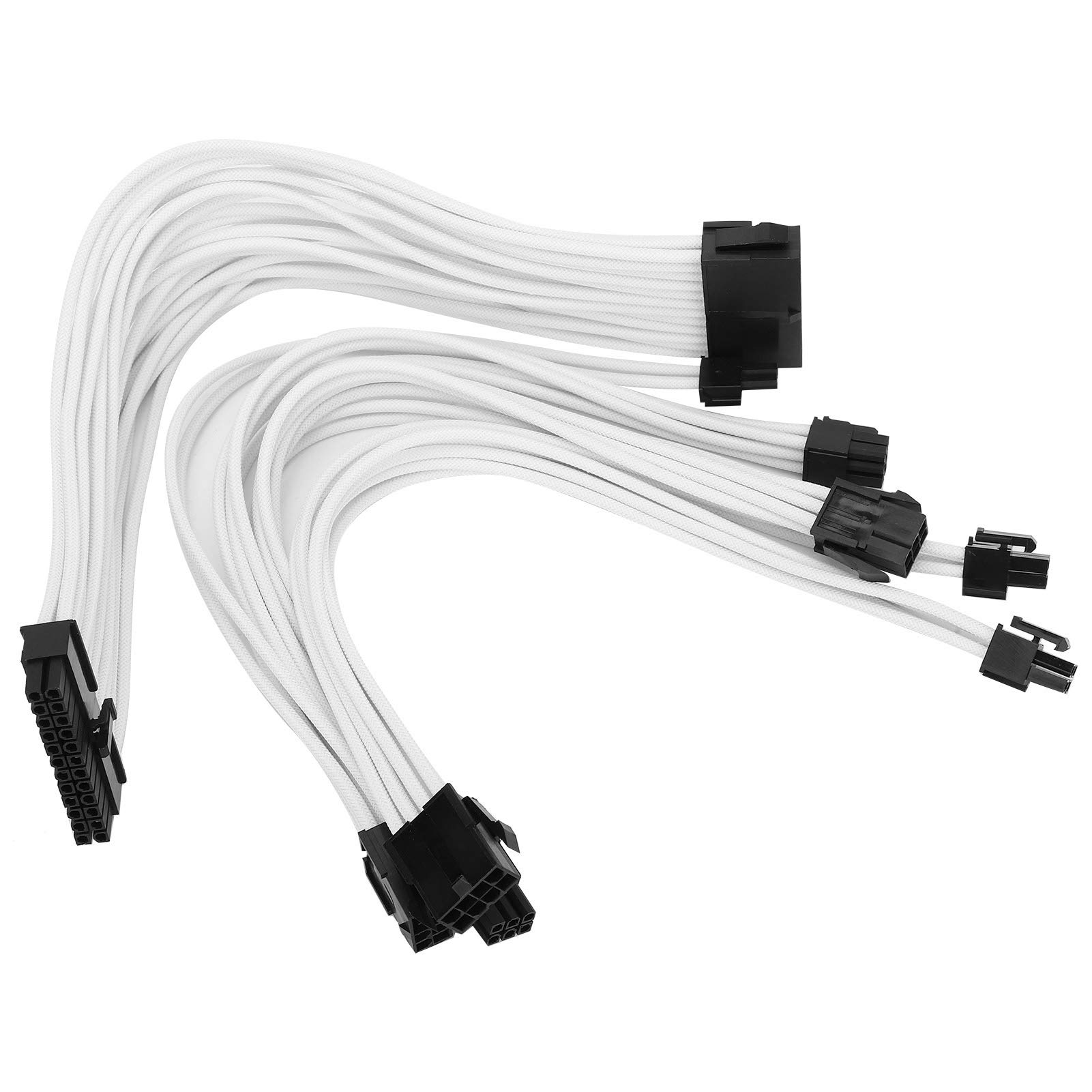 Kit básico de Cables de extensión, Cable de extensión para Fuente de alimentación, Cable de Fuente de alimentación de computadora con Funda de 18 AWG y Nailon Trenzado Ultra,