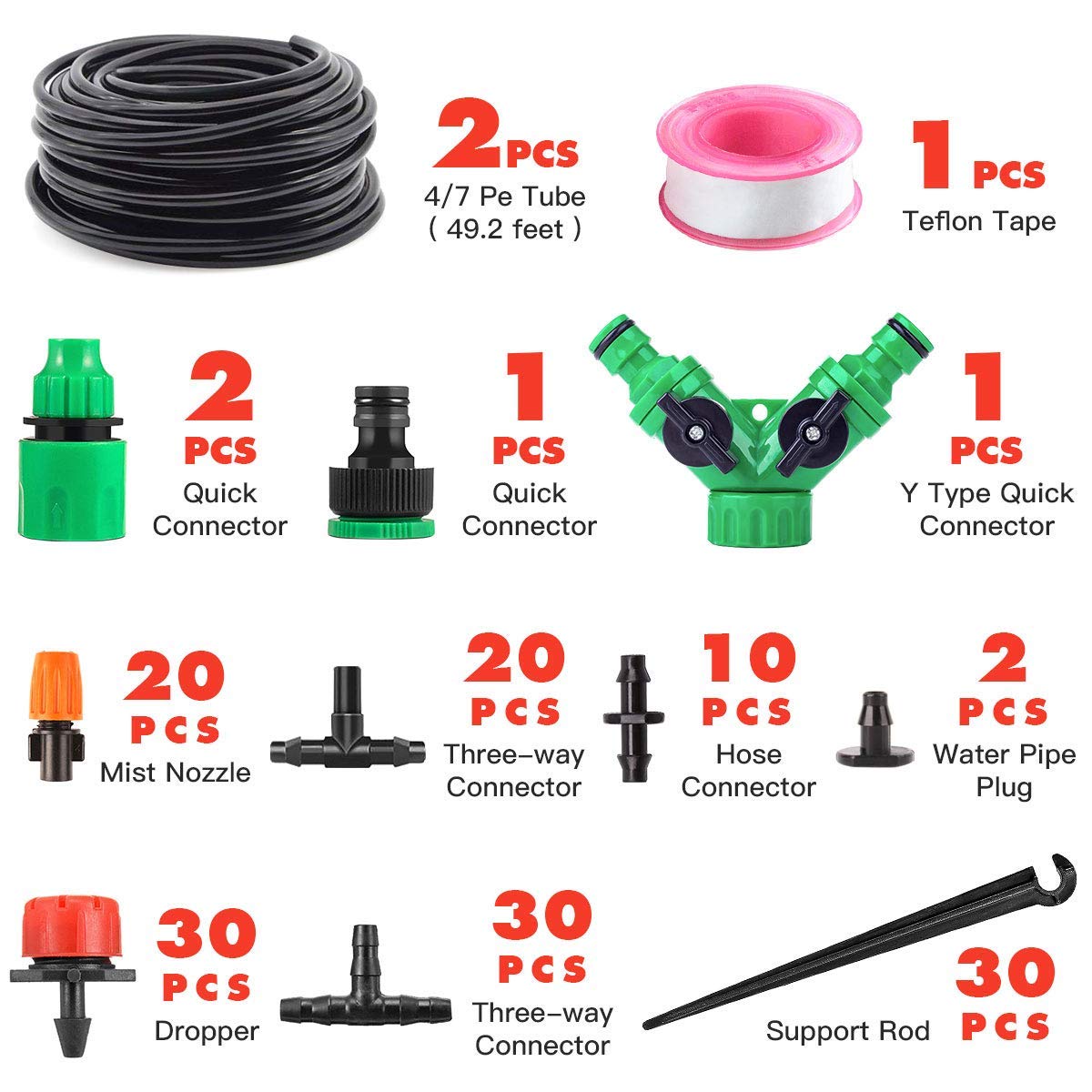 Garden Automatic Drip Irrigation Set,30m Adjustable Micro DIY Irrigation Kit Plant Water Saving System,Heavy Duty Tube Watering Kit for Patio Lawn Garden Greenhouse Flower Bed : Patio, Lawn & Garden