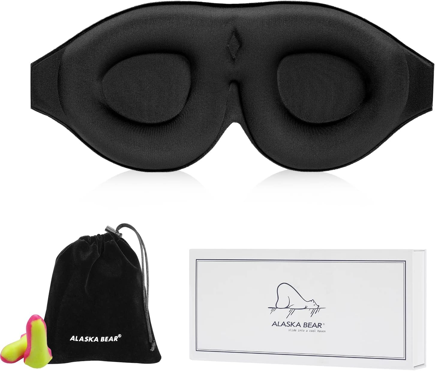 ALASKA BEAR Sleep Mask with Molded Eye Cups for Women and