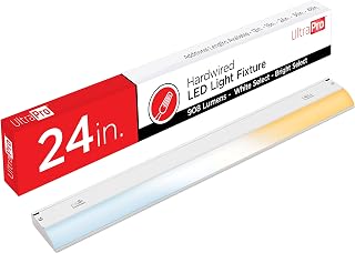 UltraPro 24 Inch Hardwired Dimmable Under Cabinet Lights, 2700K/4000K/5000K 3 Color Temps, Kitchen Counter LED Lighting 45368