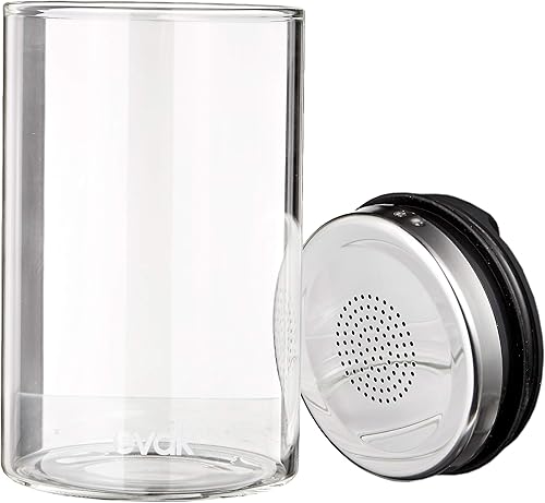 Vista 29 de Prepara Contenedor de almacenamiento de vidrio EVAK con mango de color blanco brillante, compacto, pequeño, S, Negro Gloss Hyle