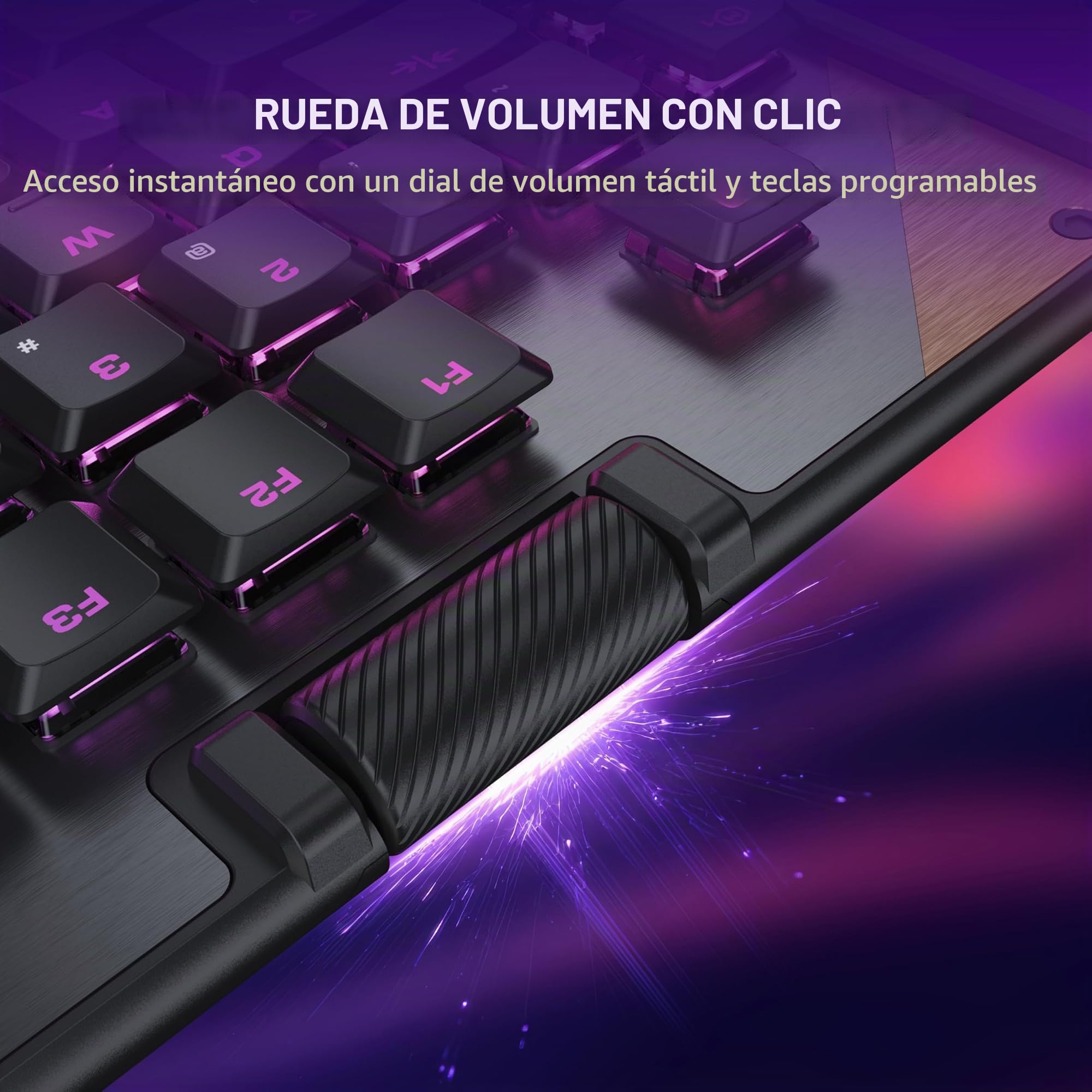 Turtle Beach Command Series KB5 Teclado mecánico para juegos de tamaño completo con pantalla táctil de 2.4 pulgadas, interruptores Titan de perfil bajo, sondeo 8K, iluminación RGB, teclas PBT de doble