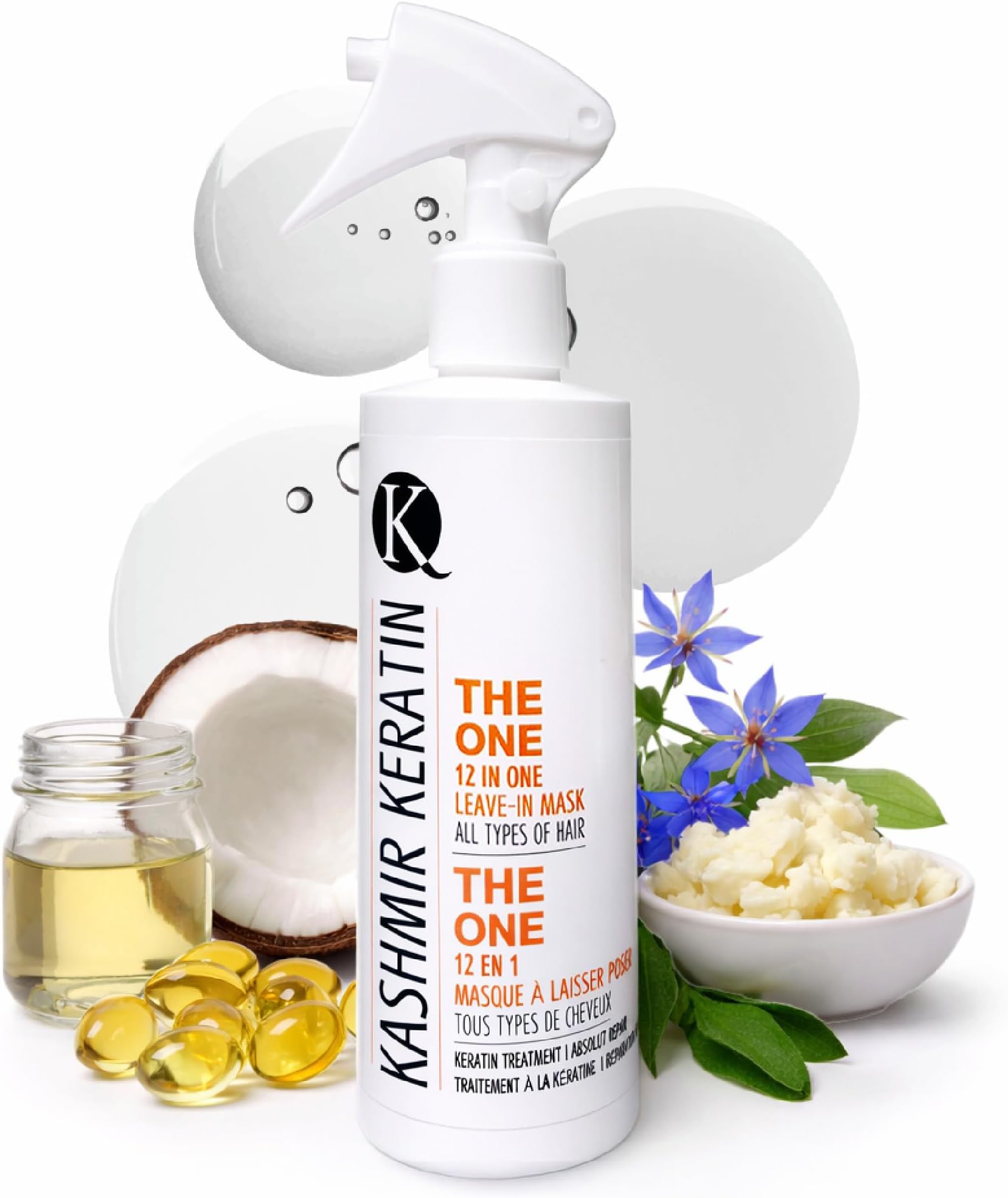 Kashmir Keratin Leave In Conditioner THE ONE Best Leave In Conditioner 12 in 1 Hair Treatment Detangles Dry Damaged Hair Repair All Types 8 FlOz