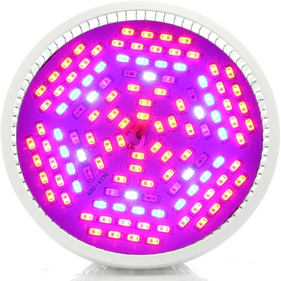 JADIDIS ,80W Led Grow Light ,Grow Lamp E27 For Room Plants Hydroponic System Grow Tent (With Glass Lense Cover)