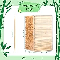 Vista 2 de Jerify 3000 palillos de madera de bambú, redondos, de doble cara, con caja de almacenamiento de plástico transparente para aperitivos, alimentos