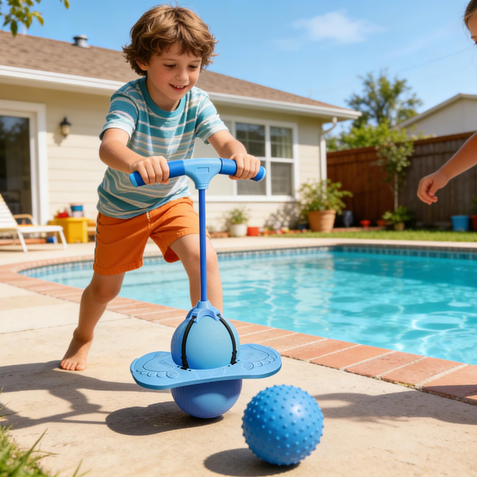 Pelotas saltarinas para niños - Juguete de equilibrio y rebote con asa,Pelota de equilibrio y salto de interior | para adultos, niños, yoga, interior, exterior, preescolar, jardín de infancia, hogar, — view 3