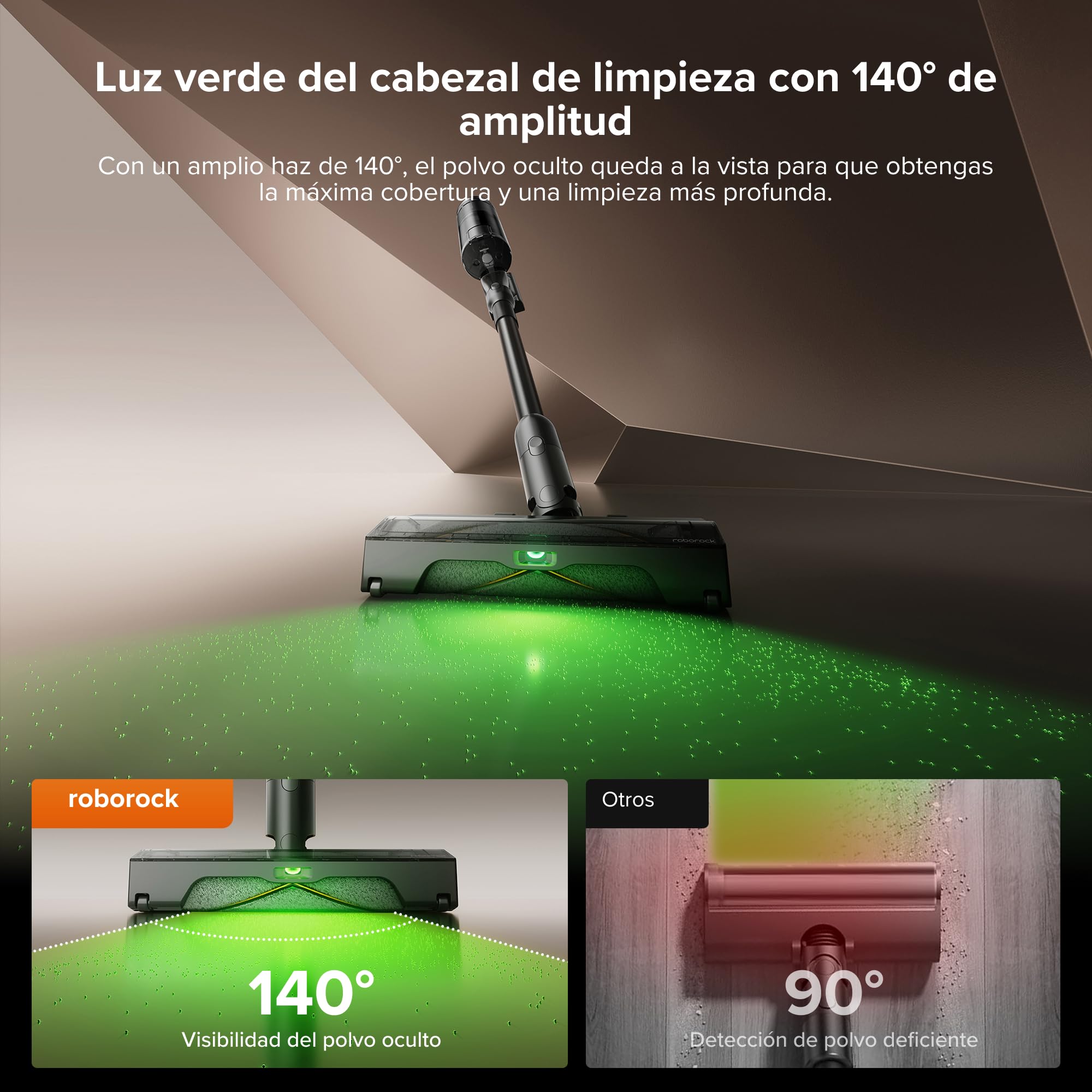 roborock H60 Hub Ultra Aspiradora sin Cable con Base de Vaciado Automático, 210 AW Potente Succión, Autonomía 90 min, Cepillo Anti-enredos Multisuperficie, Luz LED 140°, para Pelos de Mascotas y Polvo