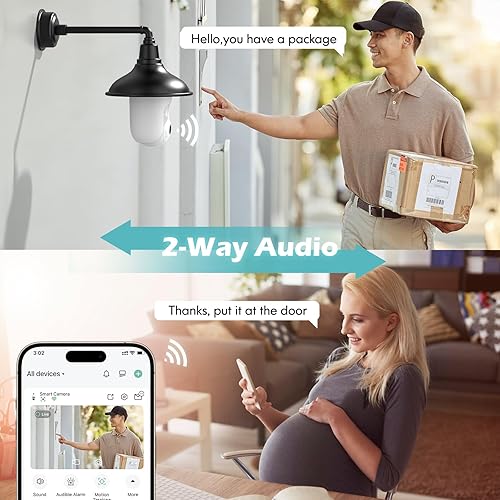 Miniatura 7 de Paquete de 2 cámaras de seguridad inalámbricas con bombilla 2K para interiores y exteriores, cámaras WiFi de 2.4 GHz para seguridad en el hogar con