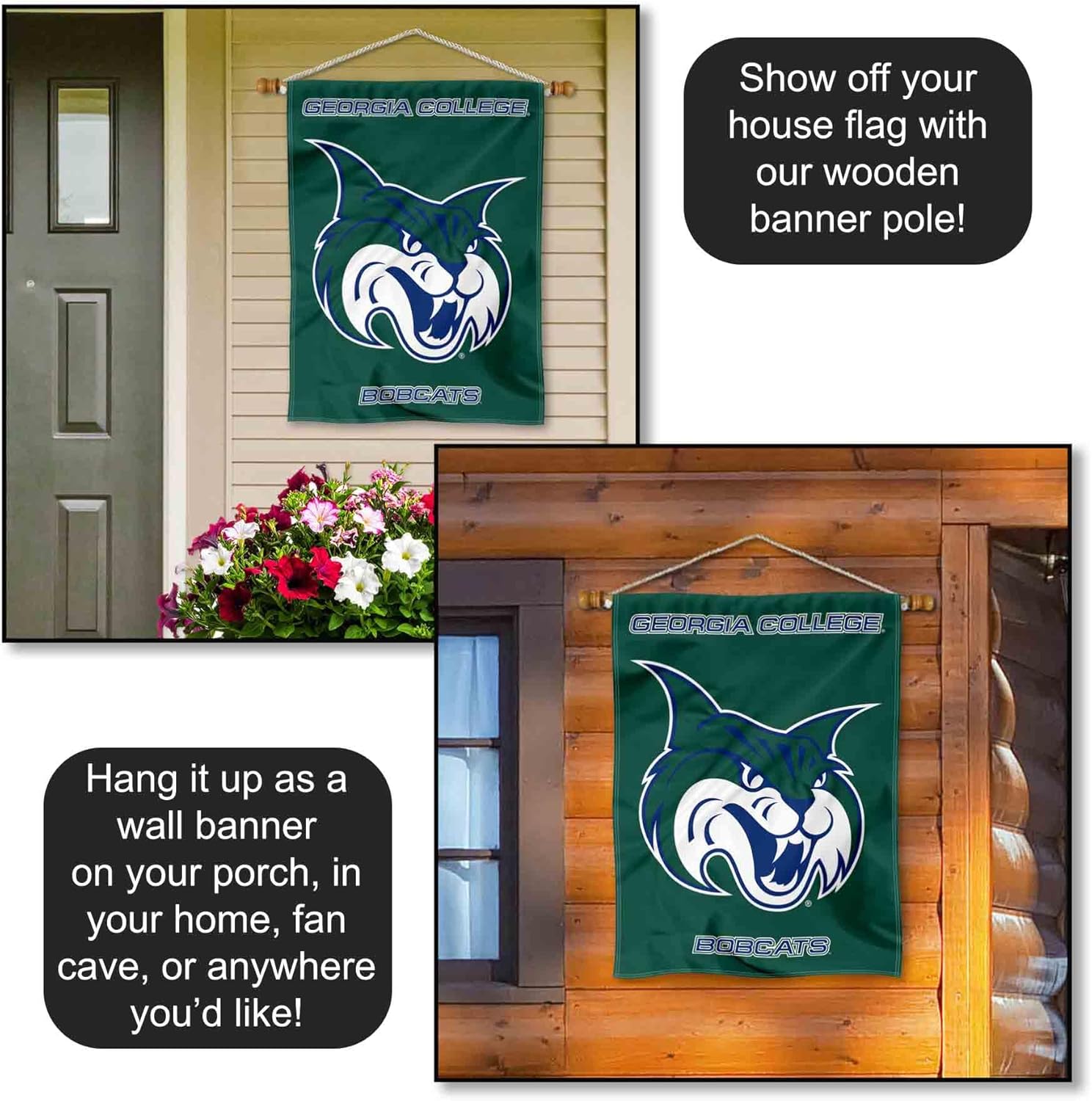 Georgia College Bobcats Double Sided House Banner Flag - Image 5