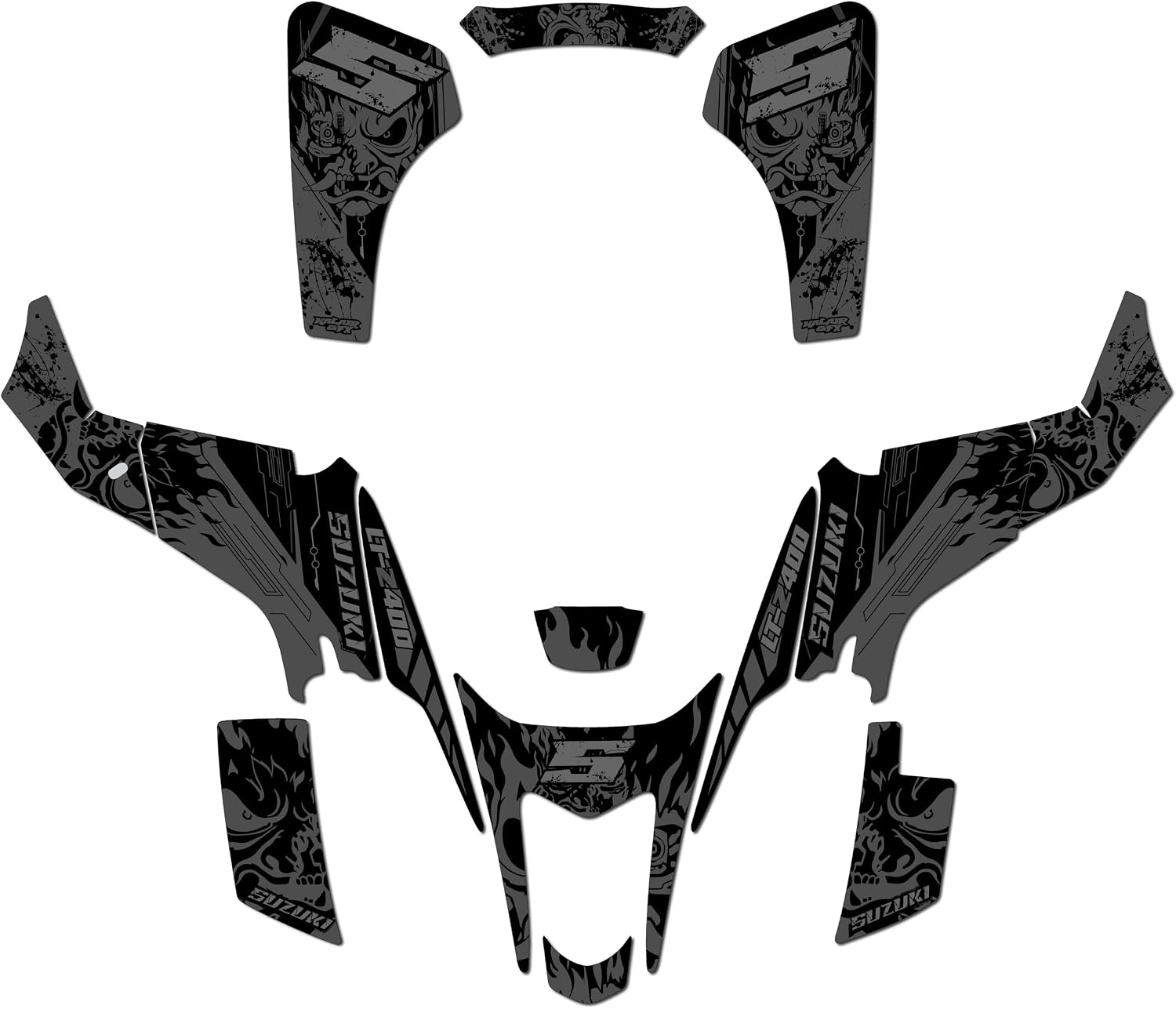 Graphics Kit for Suzuki LTZ400 (2003-2008) Night-City Series Smoke 16 Mil - ATV UTV Custom Racing Graphics Stickers Decals Kit, no-Plastics