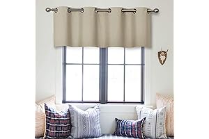 MRTREES Blackout Grommet Valances for Windows - Room Darkening, Kitchen Curtain Valances