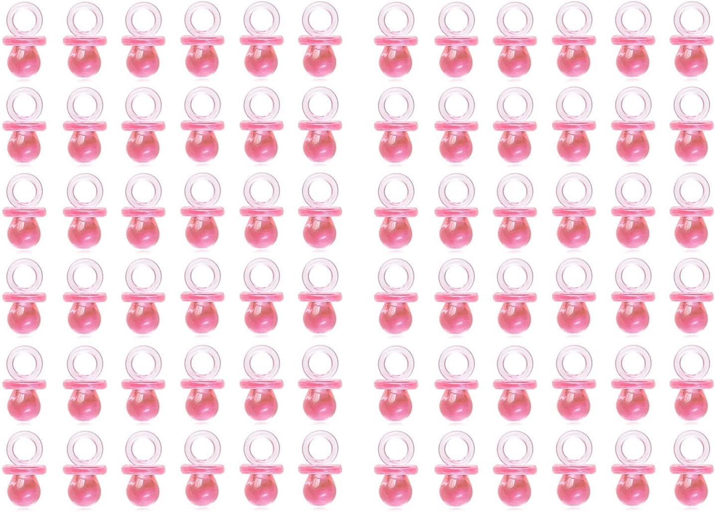 200 Pieces Tiny Acrylic Baby Pacifiers for Baby Shower Party Favors Filler Decorations Ice Cube Game Supplies Table Decor (Pink)