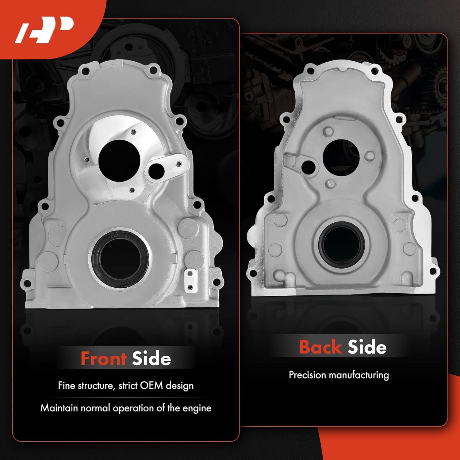 A-Premium Engine Timing Cover Compatible with Chevy Silverado 1500, Tahoe, Camaro, Suburban, Express & GMC Sierra, Yukon XL, Canyon, Savana & Cadillac Escalade & Hummer H2 & Isuzu NPR & Workhorse W62