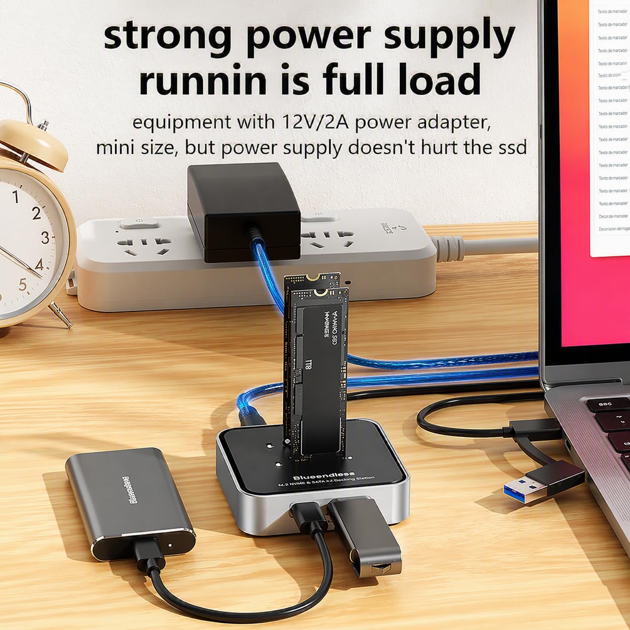 Docking station SSD M.2 NVMe e SATA USB-C 10Gbps, dock dual per 2 SSD M.2 NVMe/NGFF SATA, alloggiamento in alluminio, fino a 16 TB, compatibile con Windows, Mac, PC e laptop