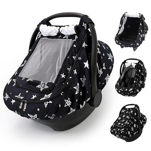 Funda de Asiento de Automóvil para Bebé Niño, Toldo para Asiento de Automóvil Infantil Exterior, 2 Capas con Malla y Ventana de Protección Solar