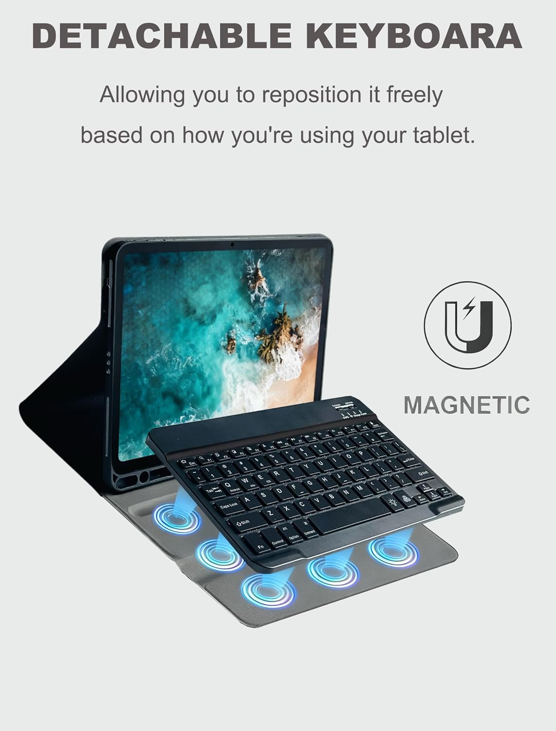 for iPad A16 and 10th Generation Case with Keyboard and Mouse, 7 Color-Changing Keys Board Folio Cover with Pencil Holder Teclado for iPad 11 inch 11th 2025 and 10.9 inch 10 Gen 2022 (Black) - Image 5