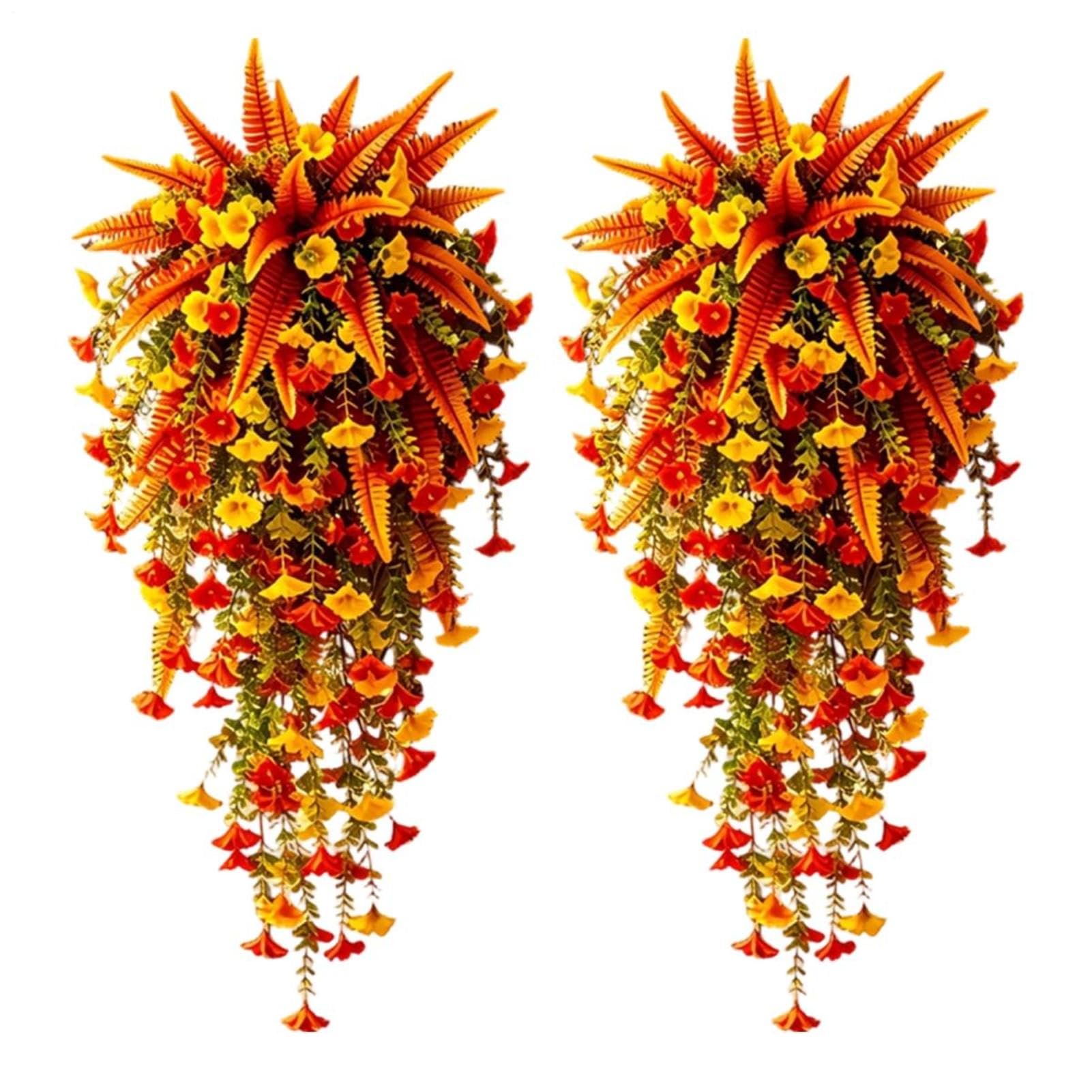 Fall Hanging Baskets, Artificial Fall Harvest Autumn Arrangement