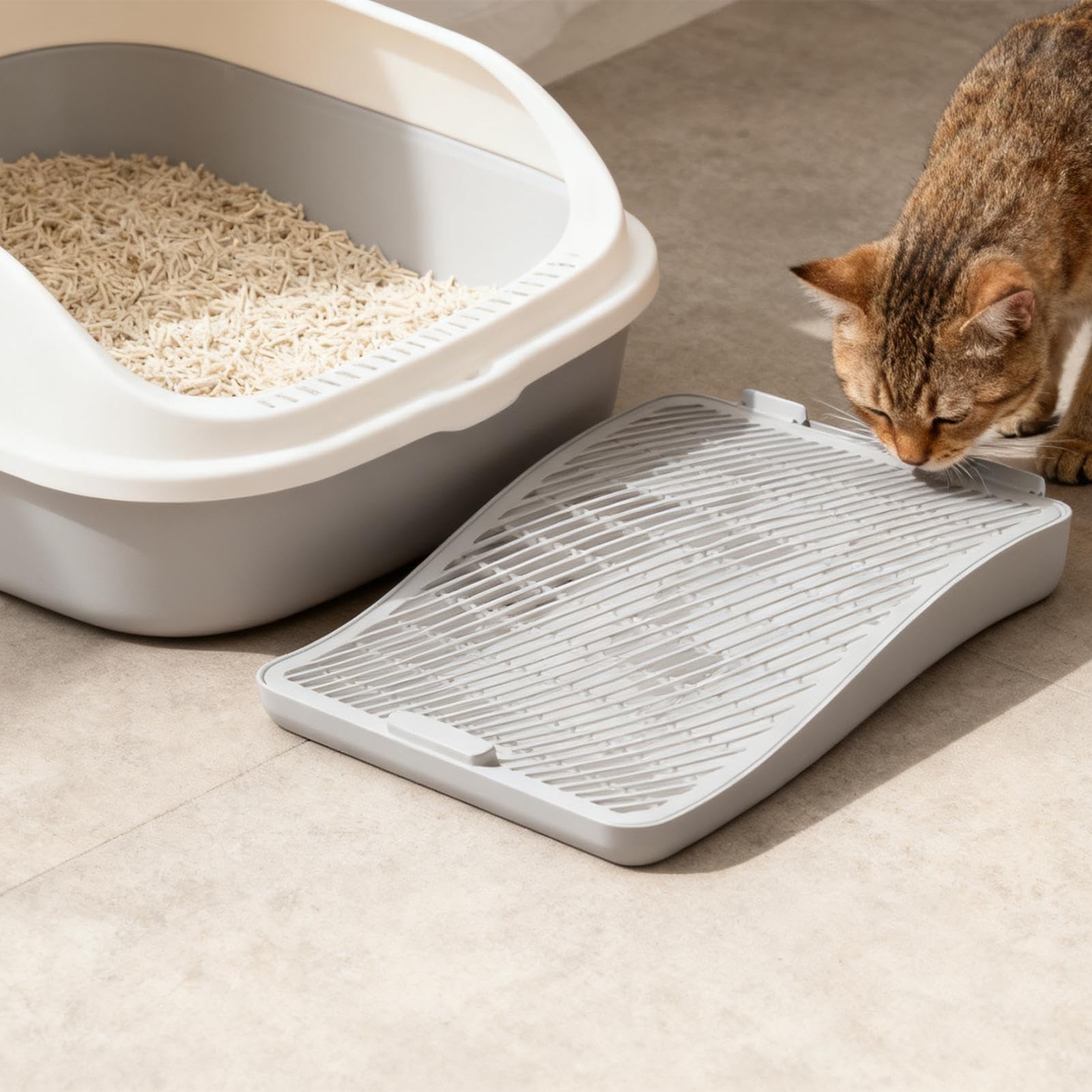 Rampa Per Lettiera Per Gatti - Scale Lavabili Per Per La Raccolta | Dei Rifiuti | Rampa Per Cattura Lettiera - Per Gatti Di Tutte Le Taglie E Anziani Per Divano Appartamento Balcone Terrazza