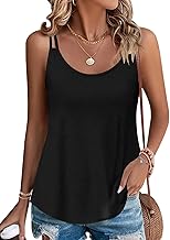 PLOKNRD Damen Tank Top Sommer Spaghetti Oberteile Ärmellose Rundhalsausschnitt Shirt Blusen Tops