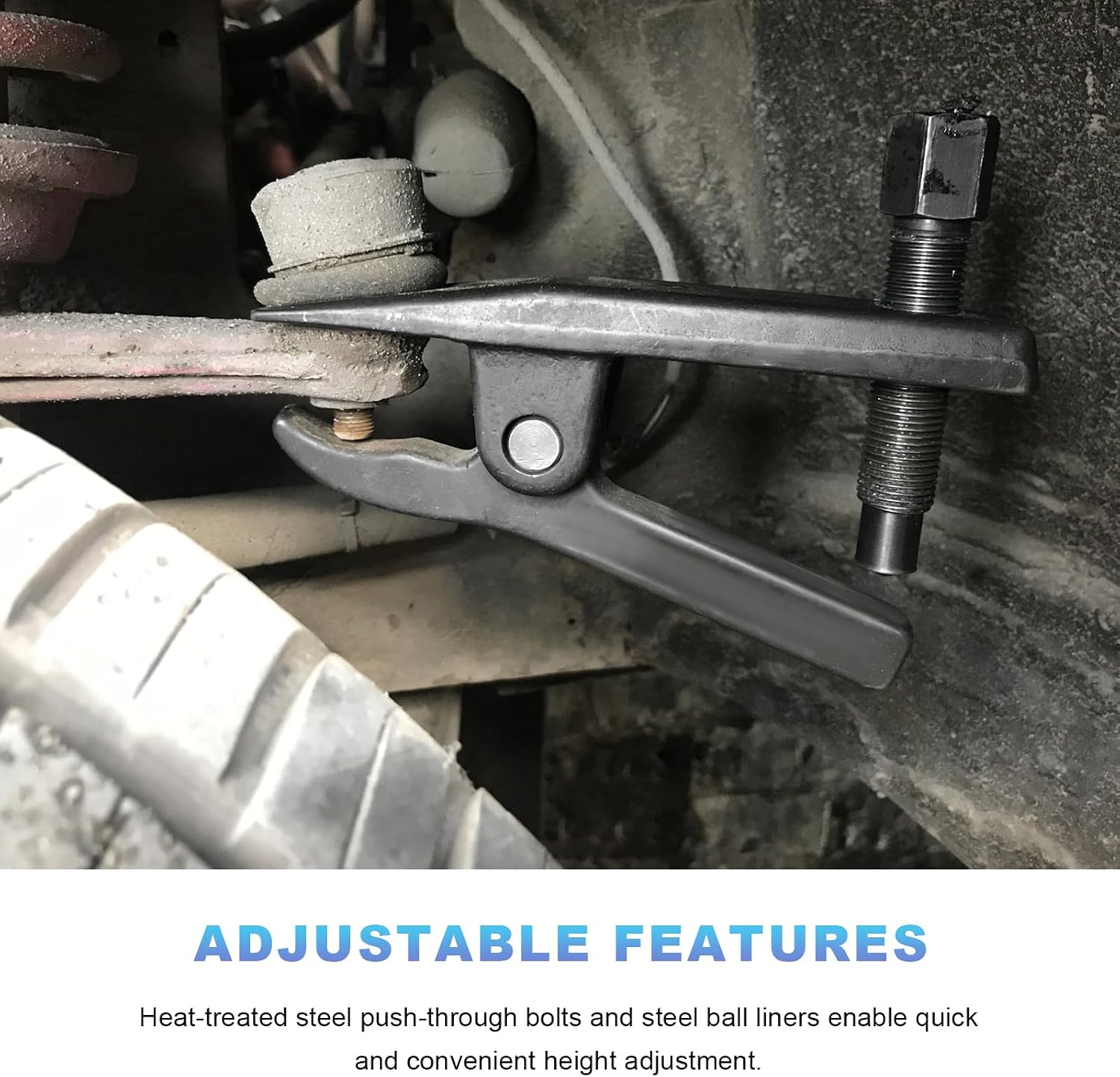 Universal Ball Joint Separator Tool, Heavy Duty Ball Joint Remover Tool Adjusts from 1-1/2" to 1-7/8", Adjustable Puller Extractor for Separating Arms Tie Rods Ball Joints on Cars