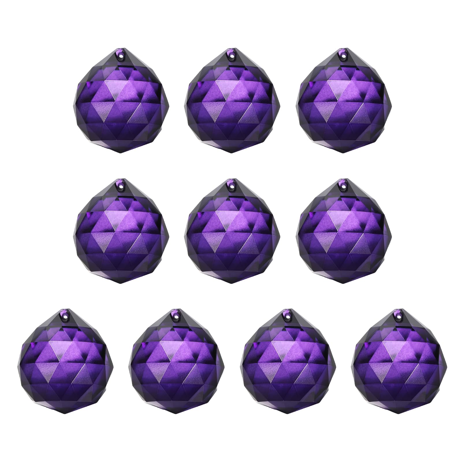 YELARXI Crystal Ball Prisms, Sun Catcher Hanging Prism Sun Catcher Pendant 18mm / 0.71Inch & 10 Pack & Dark Purple-Fitting for (Outdoor/Indoor/Windows/DIY Decor/Feng Shui/Chandelier)