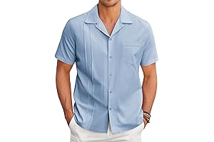 Royaura Short Sleeve Cuban Guayabera Shirt